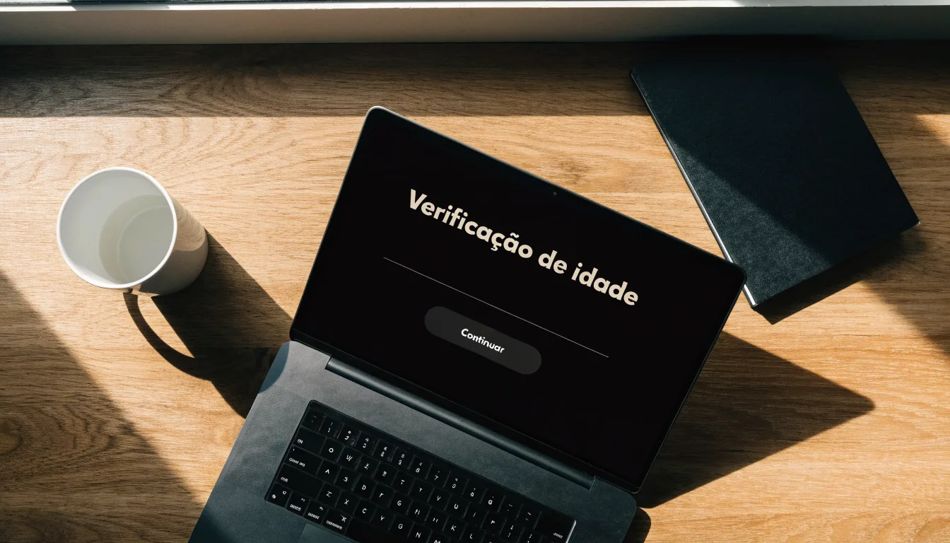 Uma folha de licença em papel com um selo vermelho, pousada numa secretária de madeira ao lado de uma caneta